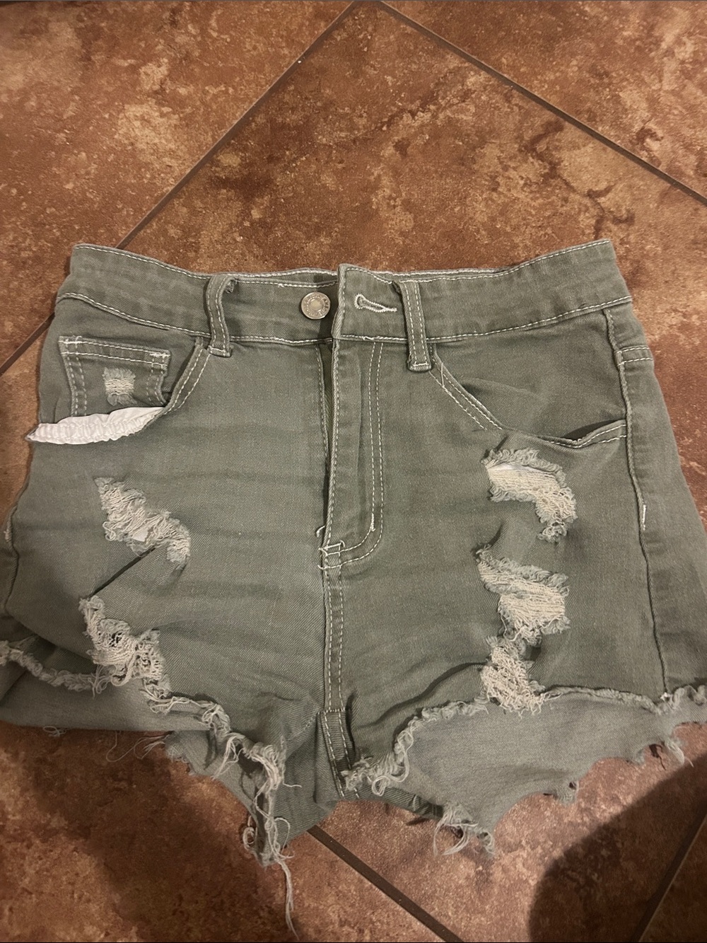 Green Women’s Denim Shorts